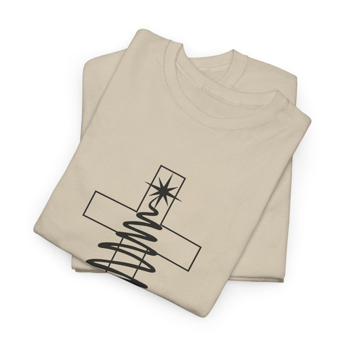 Merry Christmas Cross Tree T-Shirt | Christian Christmas Tee