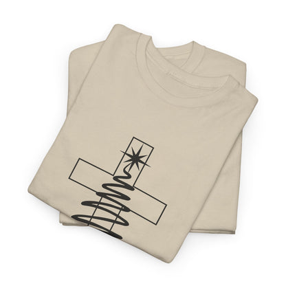Merry Christmas Cross Tree T-Shirt | Christian Christmas Tee