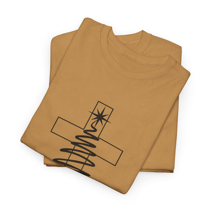 Merry Christmas Cross Tree T-Shirt | Christian Christmas Tee