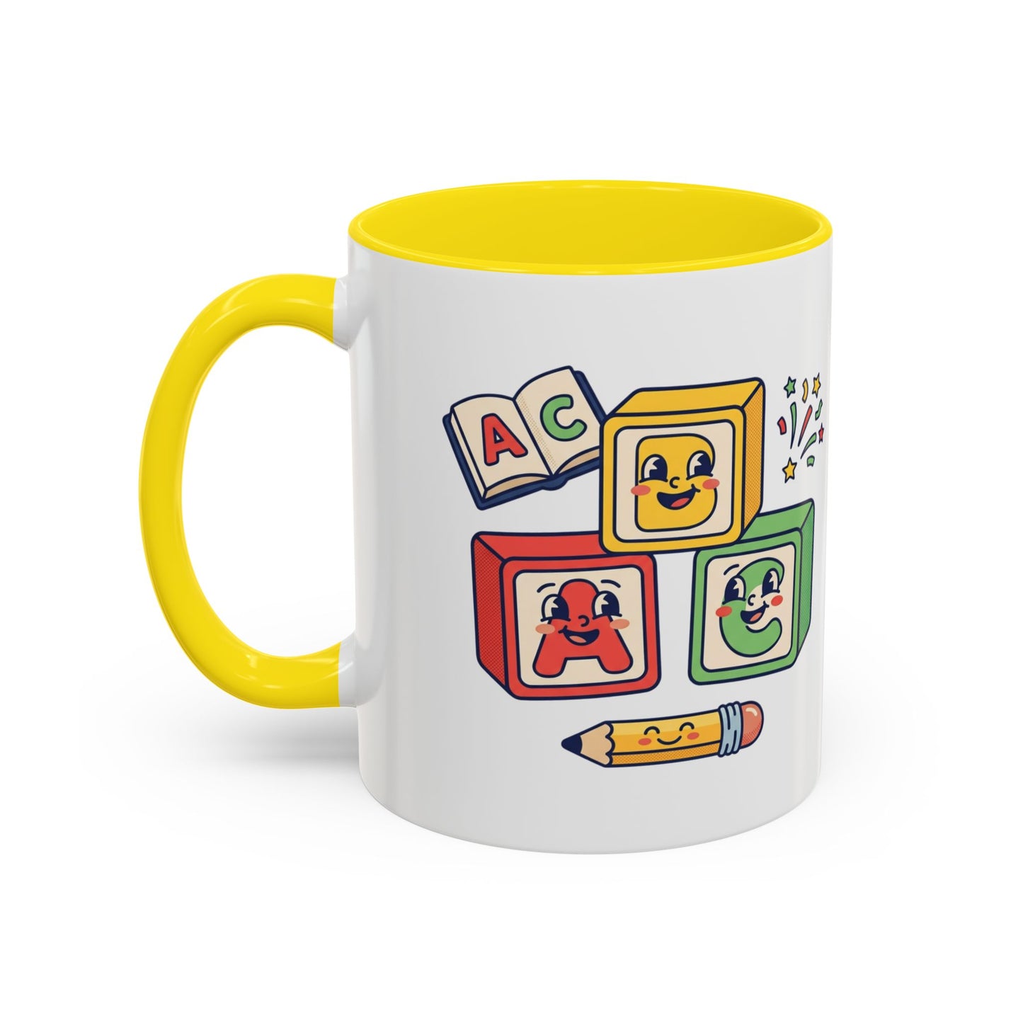 Alphabet Blocks Coffee Mug — Cute Retro ABC Kids Teacher Gift (11/15oz)