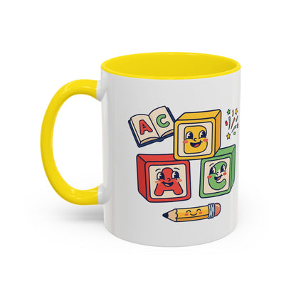 Alphabet Blocks Coffee Mug — Cute Retro ABC Kids Teacher Gift (11/15oz)
