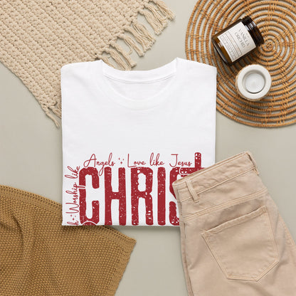 Vintage Red CHRISTMAS Script T-Shirt | Holiday Typography Tee