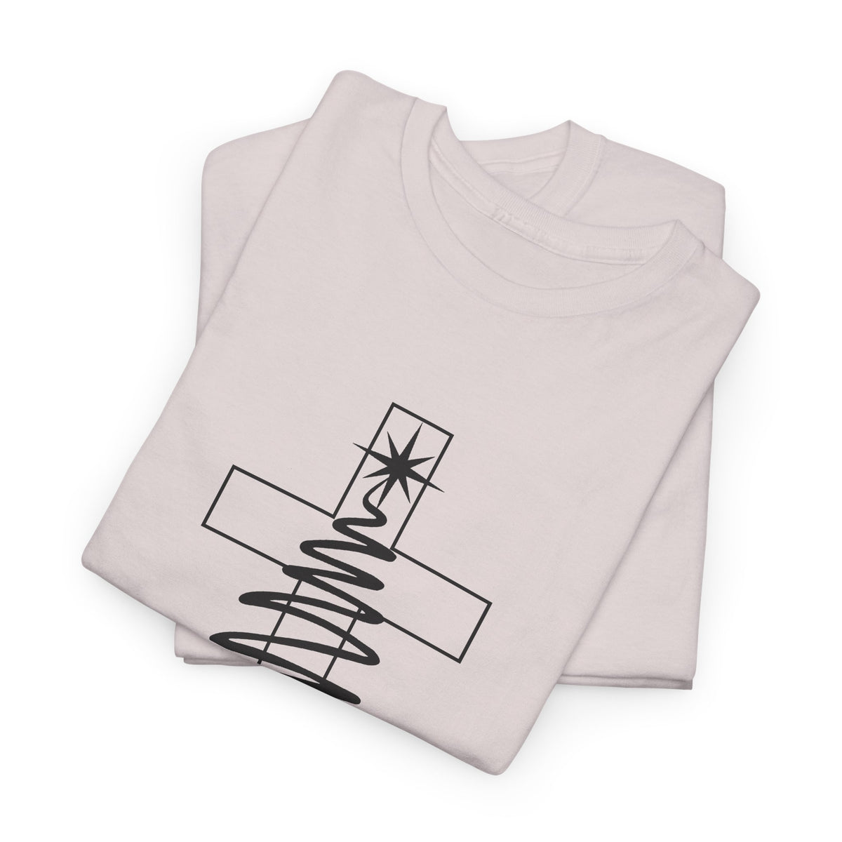 Merry Christmas Cross Tree T-Shirt | Christian Christmas Tee