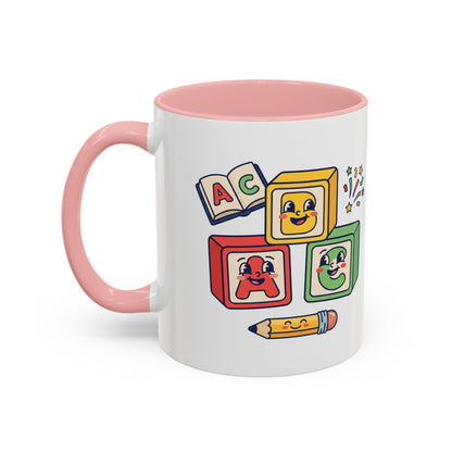 Alphabet Blocks Coffee Mug — Cute Retro ABC Kids Teacher Gift (11/15oz)