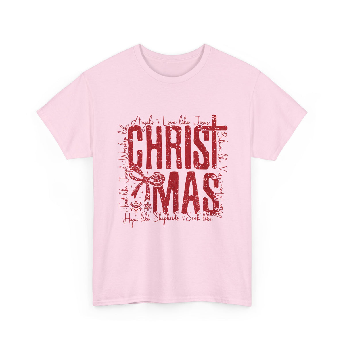 Vintage Red CHRISTMAS Script T-Shirt | Holiday Typography Tee