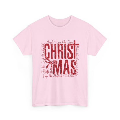 Vintage Red CHRISTMAS Script T-Shirt | Holiday Typography Tee