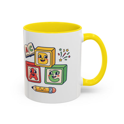 Alphabet Blocks Coffee Mug — Cute Retro ABC Kids Teacher Gift (11/15oz)