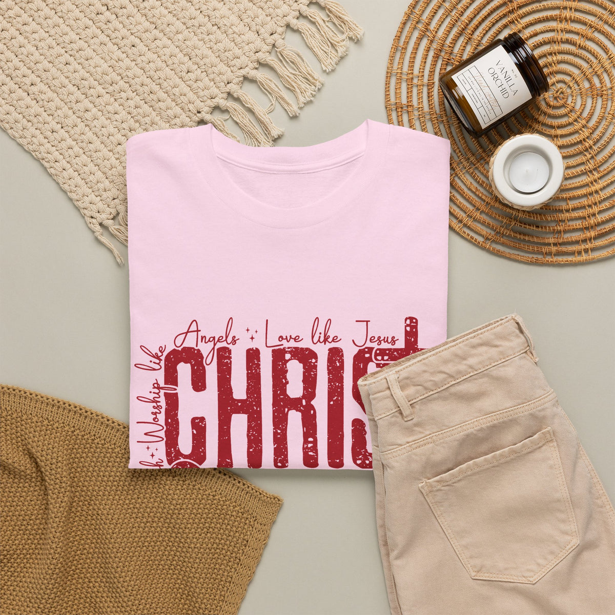 Vintage Red CHRISTMAS Script T-Shirt | Holiday Typography Tee