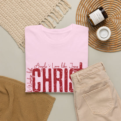 Vintage Red CHRISTMAS Script T-Shirt | Holiday Typography Tee