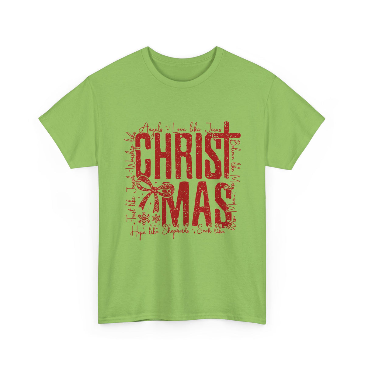 Vintage Red CHRISTMAS Script T-Shirt | Holiday Typography Tee
