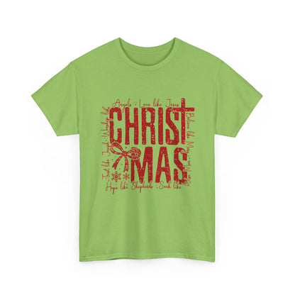 Vintage Red CHRISTMAS Script T-Shirt | Holiday Typography Tee