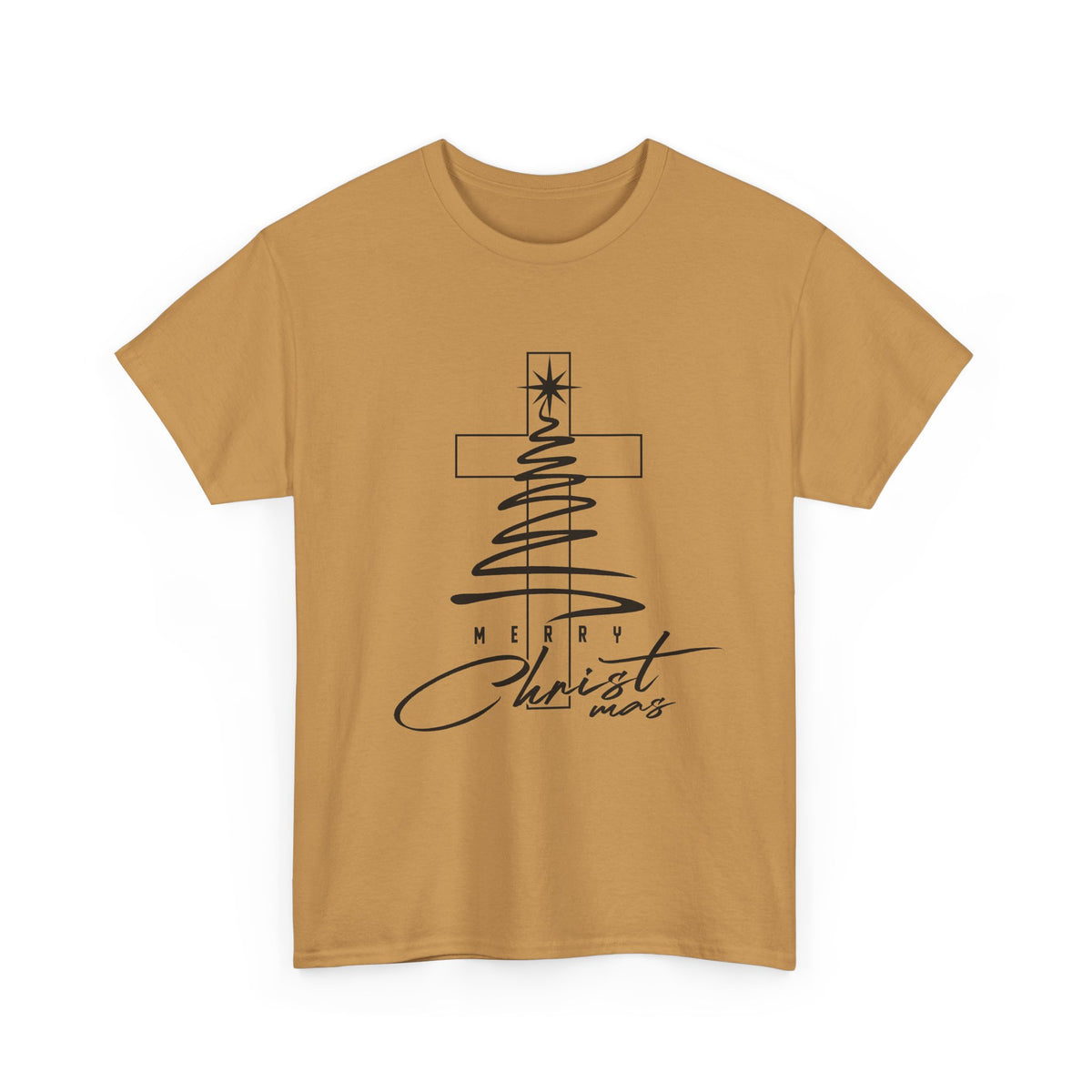 Merry Christmas Cross Tree T-Shirt | Christian Christmas Tee