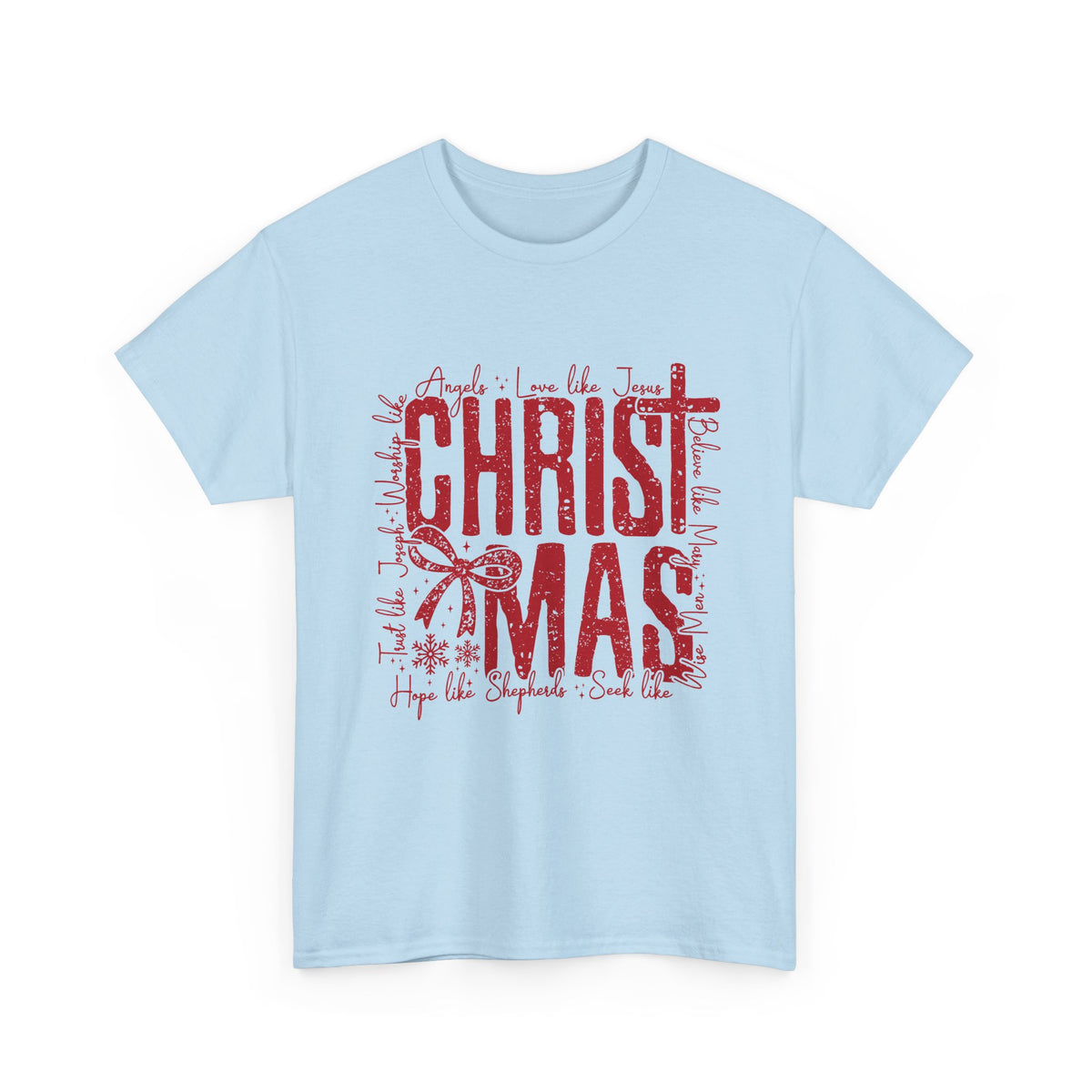 Vintage Red CHRISTMAS Script T-Shirt | Holiday Typography Tee