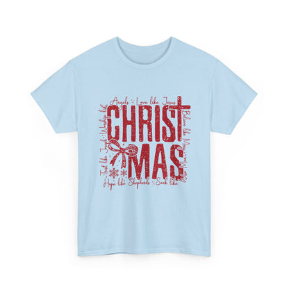 Vintage Red CHRISTMAS Script T-Shirt | Holiday Typography Tee