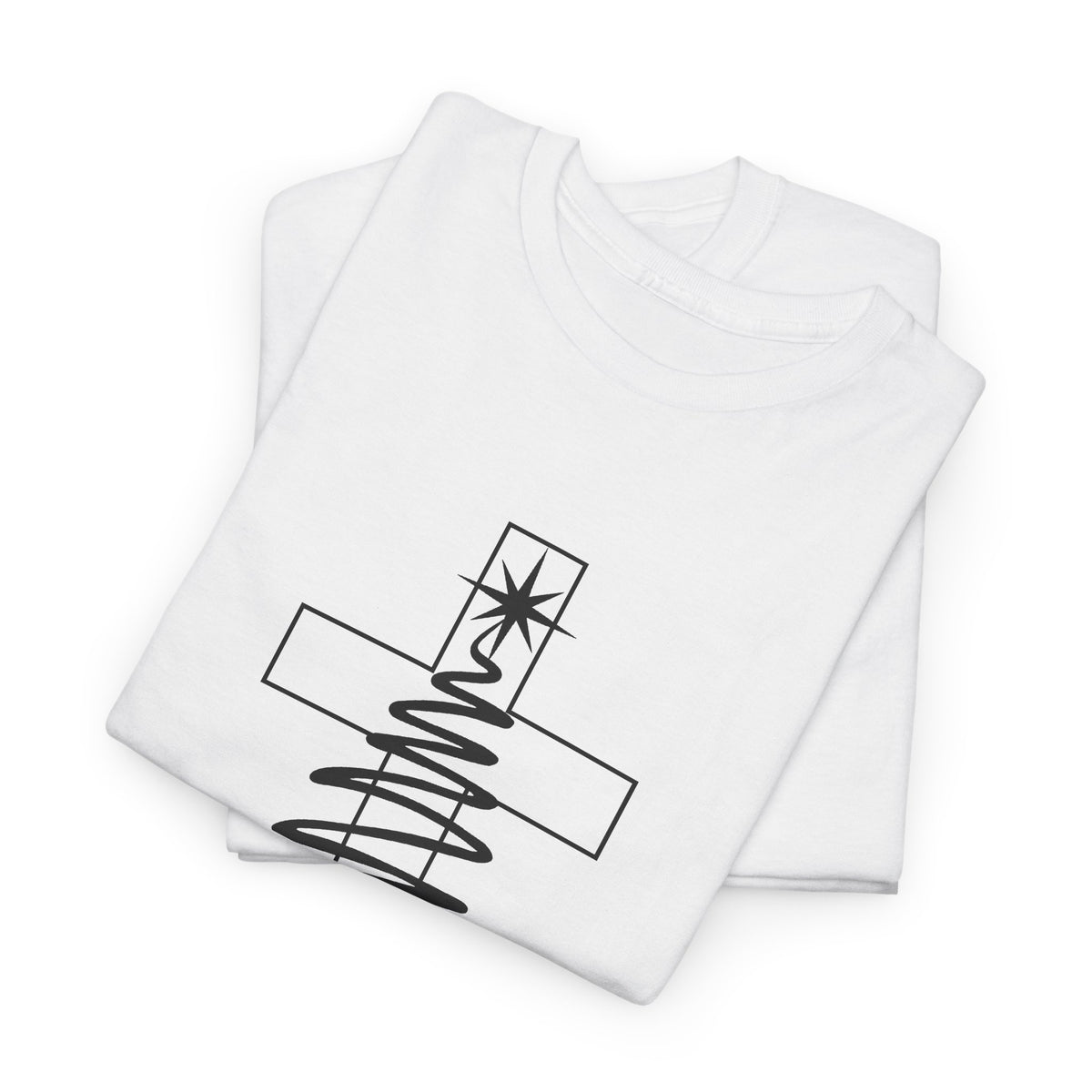 Merry Christmas Cross Tree T-Shirt | Christian Christmas Tee