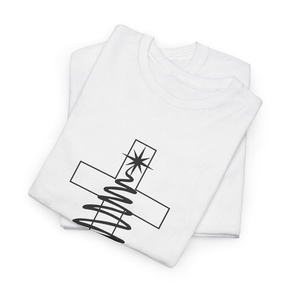 Merry Christmas Cross Tree T-Shirt | Christian Christmas Tee