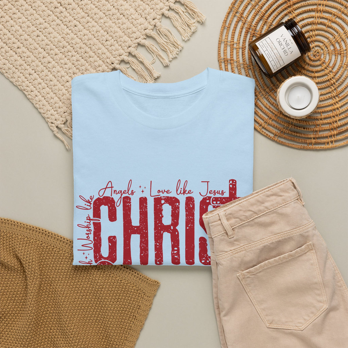 Vintage Red CHRISTMAS Script T-Shirt | Holiday Typography Tee
