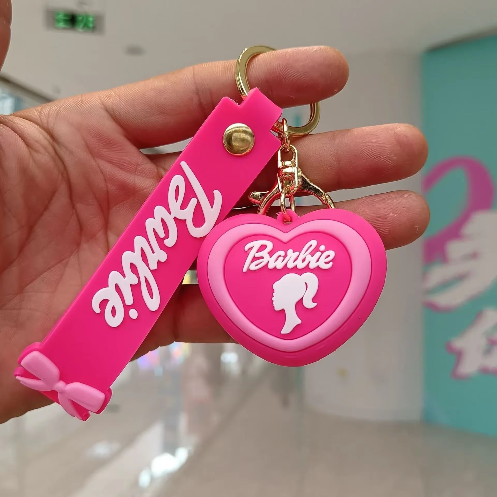 Barbie Letter Keychain Kawaii Cartoon Y2K Love Coin Purse Anime Car Key Pendant Girl Heart Gift Wholesale